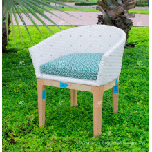 Elegante diseño de resina sintética ratán cena sillas de mimbre muebles
